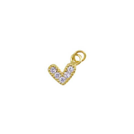 Mini hartje goud glitter bedel