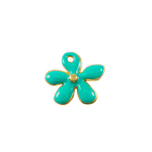 bedel bloemetje klein turquoise