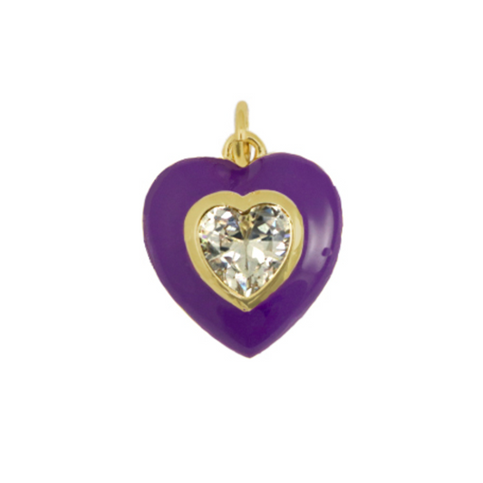 Bedel paars hartje diamant