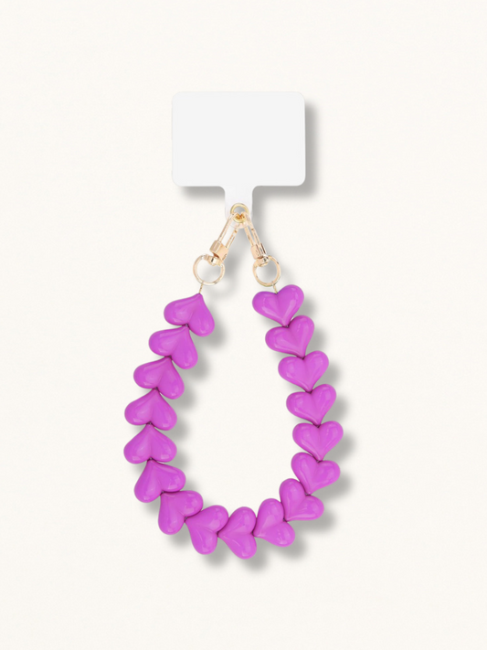 Telefoonkoord lovely hearts fuchsia