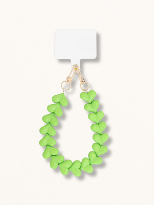Telefoonkoord lovely hearts groen