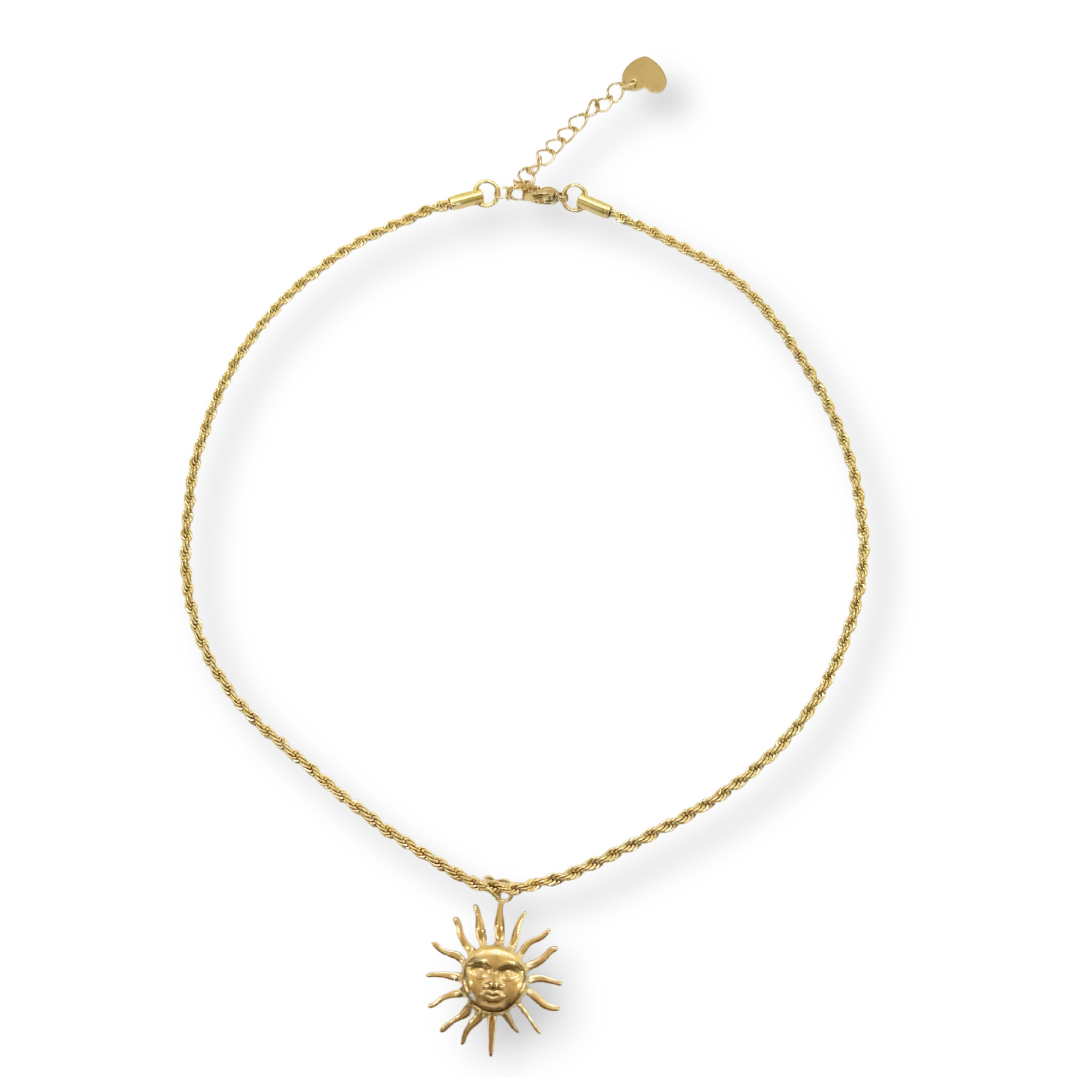 Gouden bedel ketting zon