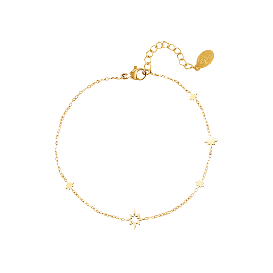 Star row coin bracelet