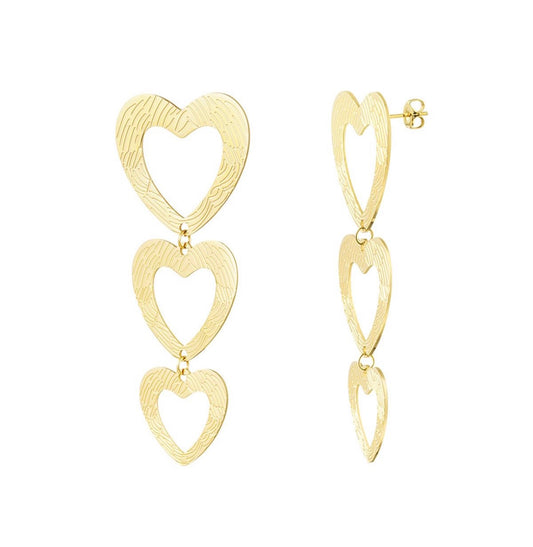 Oorbellen hartjes stainless steel
