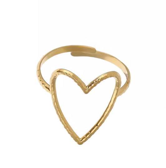 Hart ring one size goud