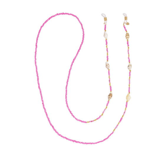 Zonnebrilkoord schelpjes roze